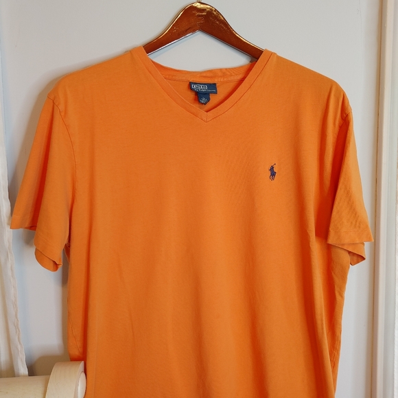 POLO BY RALPH LAUREN Classic Fit Cotton V-Neck T-Shirt, LifeBoat Orange XL - Picture 4 of 9